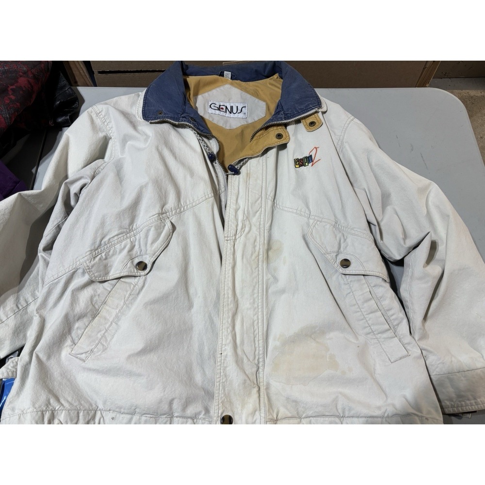 Vtg Genus‎ ESPN2 Jacket XXL Tan Coat